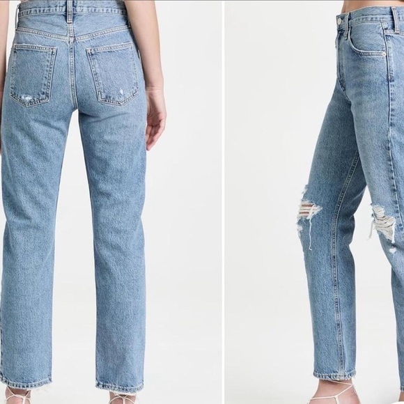 AGOLDE Lana Distressed Straight Leg Jeans Size 25 - Picture 3 of 9